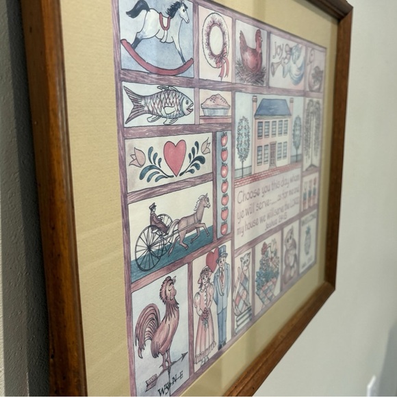 Vintage Charles Humphrey Me & My House Serve the Lord Collage Print Framed 20x16 - Picture 4 of 11